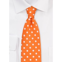 Polka Dot Tie in Firecracker Orange