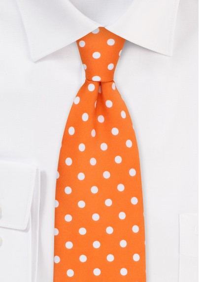 Polka Dot Tie in Firecracker Orange