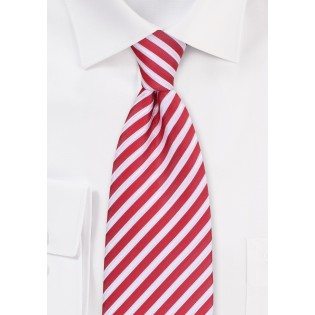 Striped Mens Tie in Cardinal Red