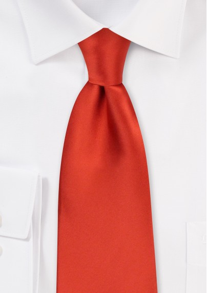 Dark Orange Necktie in Extra Long Length