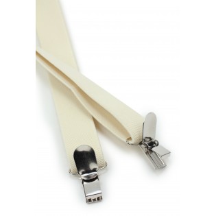 Elastic Band Suspenders in Champagne Cream Clips