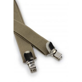Light Brown Elastic Band Suspenders Clips