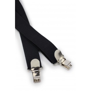 Formal Jet Black Suspenders Clips