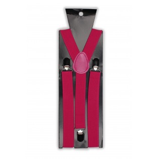 Magenta Pink Elastic Band Suspenders Packaging