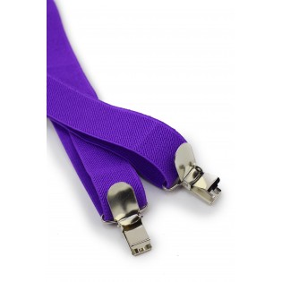Mens Suspenders in Freesia Purple Clips