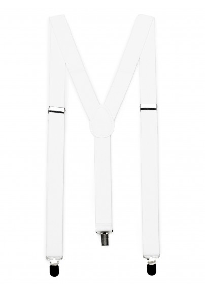 Bright White Elastic Suspenders