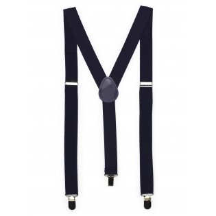 Elastic Band Suspenders in Classic Navy