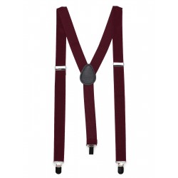 Burgundy Red Elastic Band Suspenders