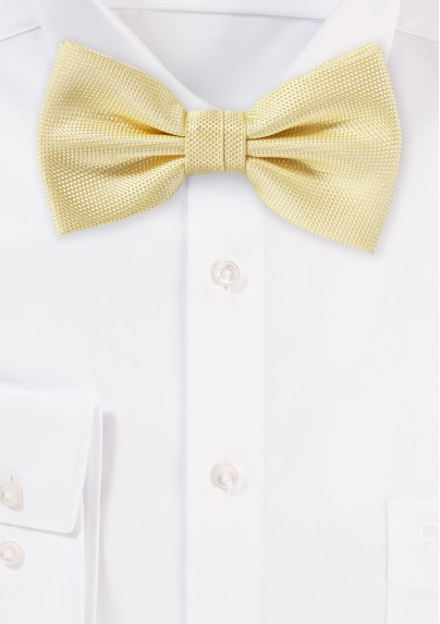 Pastel Yellow Textured Bow Tie