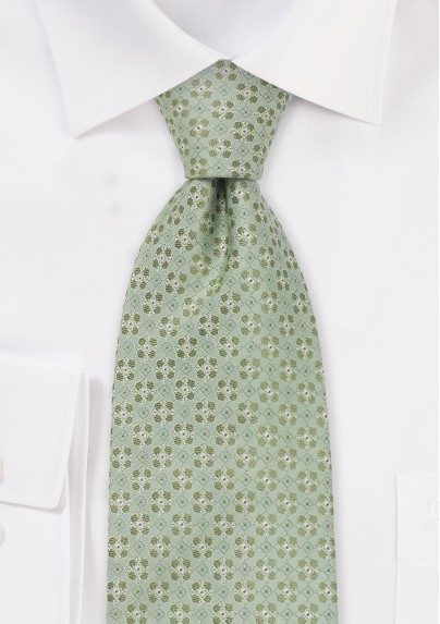Extra Long Ties - Light green necktie by Chevalier