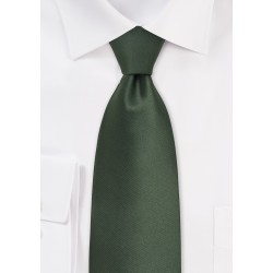 Dark Hunter Green Silk Tie in Solid Color