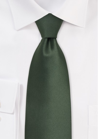 Dark Green Necktie in XL Length