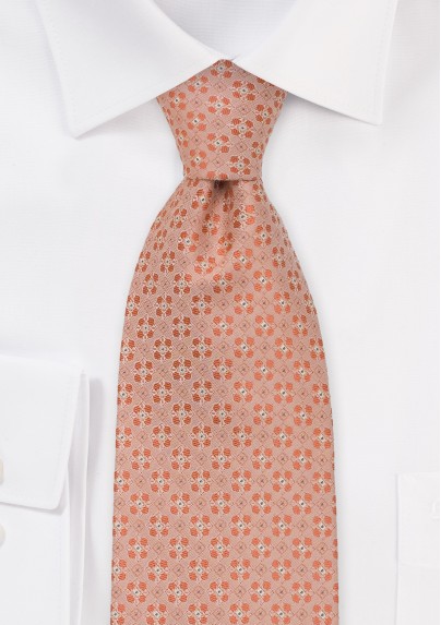 Designer neckties - Peach-pink silk tie