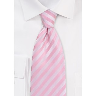 Pink Mens Ties - Pink Tie With Stripe Pattern