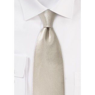 Cream Colored Tie with Ribbed Texture