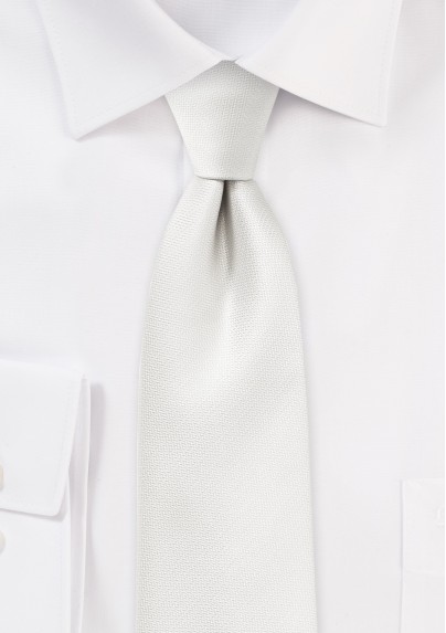 Ivory Skinny Tie with Matte Texture