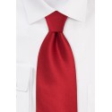 Extra Long Solid Color Red Tie  - Handmade silk tie in solid bright red