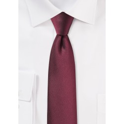 Slim Cut Tie in Burgundy Red