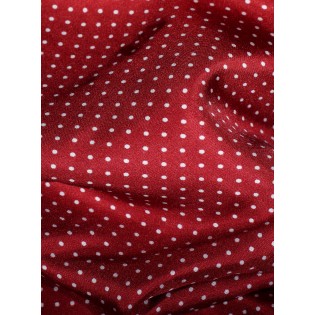 Fine Dot Design Silk Scarf in Terracotta Red Detailed Close Up
