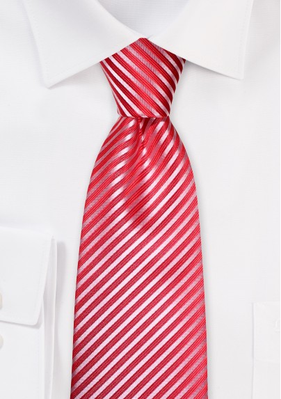 Bold Striped Tie in Punch Red