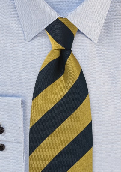 Navy and Gold Regimental Tie in XL Length