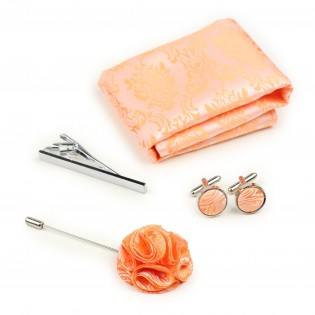 Peach Paisley Groomsmen Accessories
