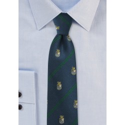 Green Striped Skinny Regimental Tie