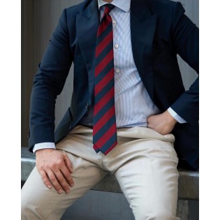 Navy and Red Necktie Styled