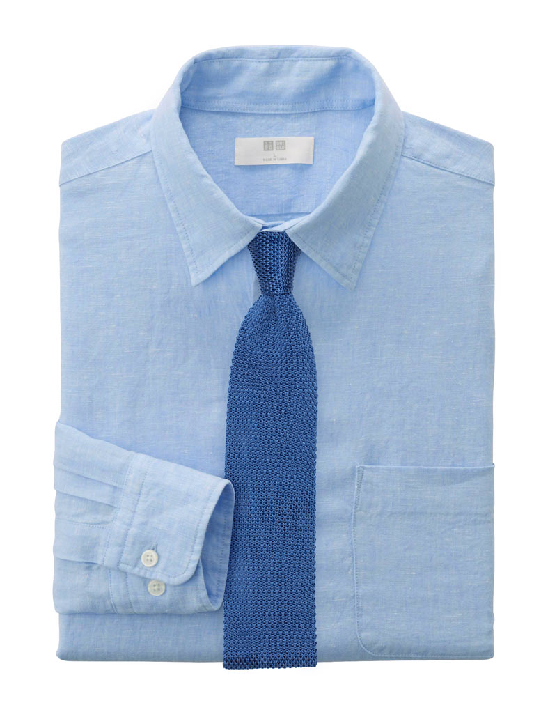 Men's Spring Style - Powder Blue Shirt + Knit Neckties