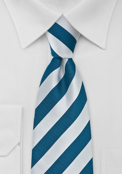 STRIPED TIE TURQUOISE AND SILVER
